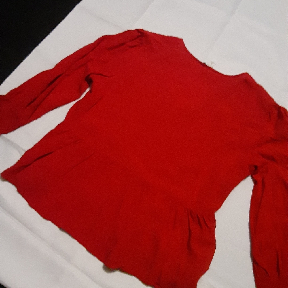 ❤3/$15 Cato Est. 1946 Red Long Sleeve Blouse - Picture 6 of 6